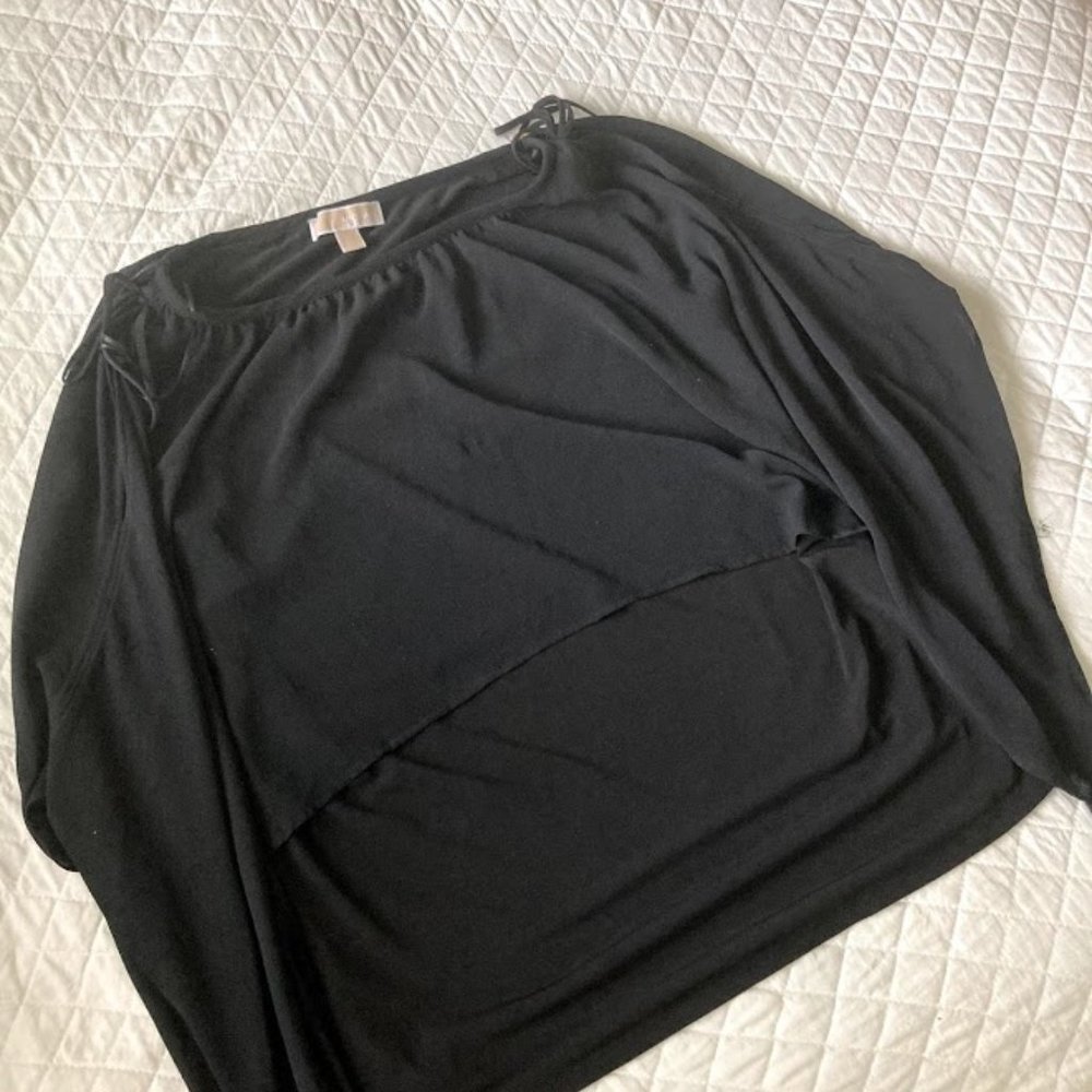 Michael Kors Plus Size Black Crepe Dress Top - Picture 9 of 10